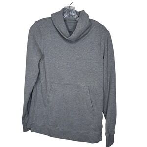 Lululemon Grey Cowl Neck Long Sleeve Kangaroo Pocket Athleisure Top Size 8